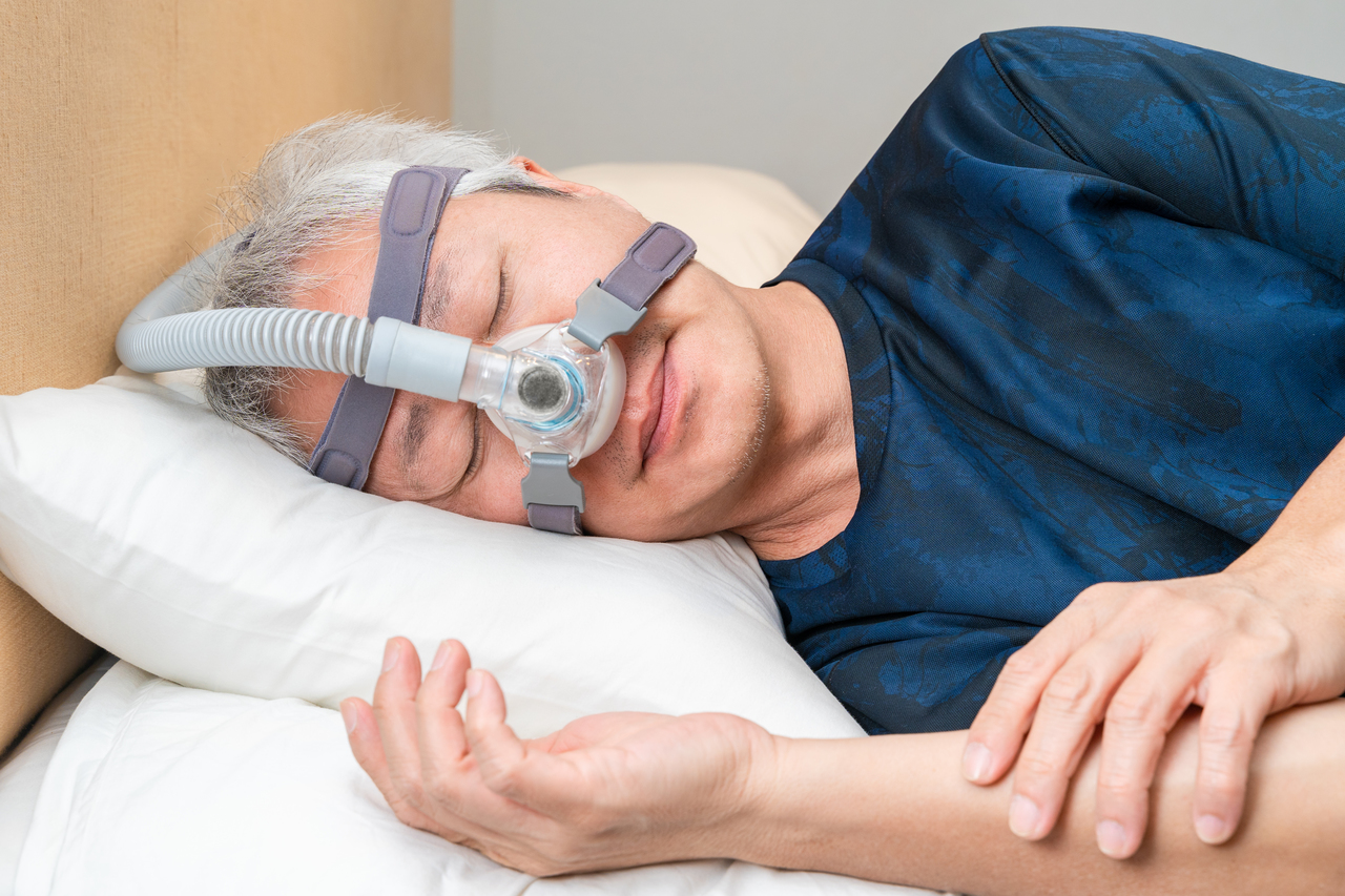 A man with sleep apnea