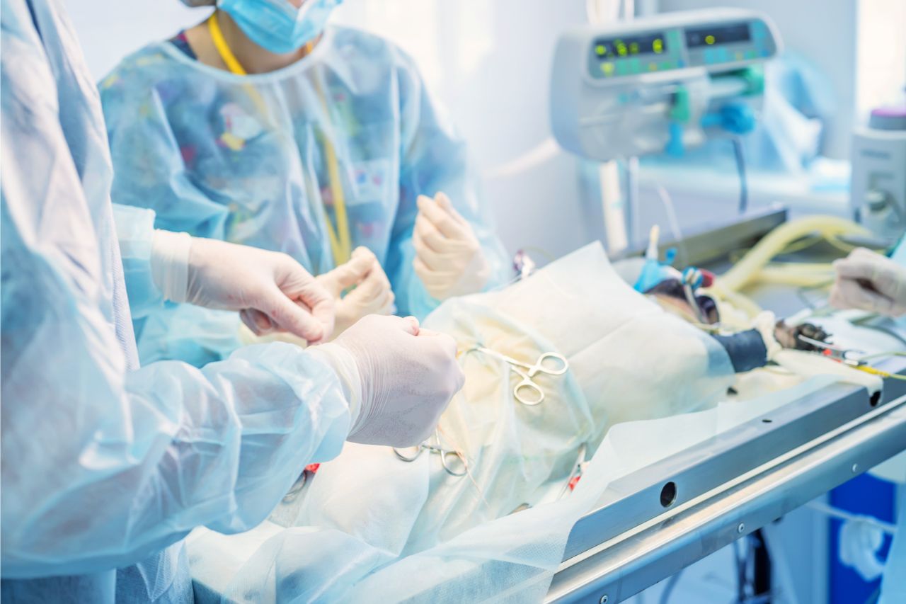 Ongoing surgery on a patient