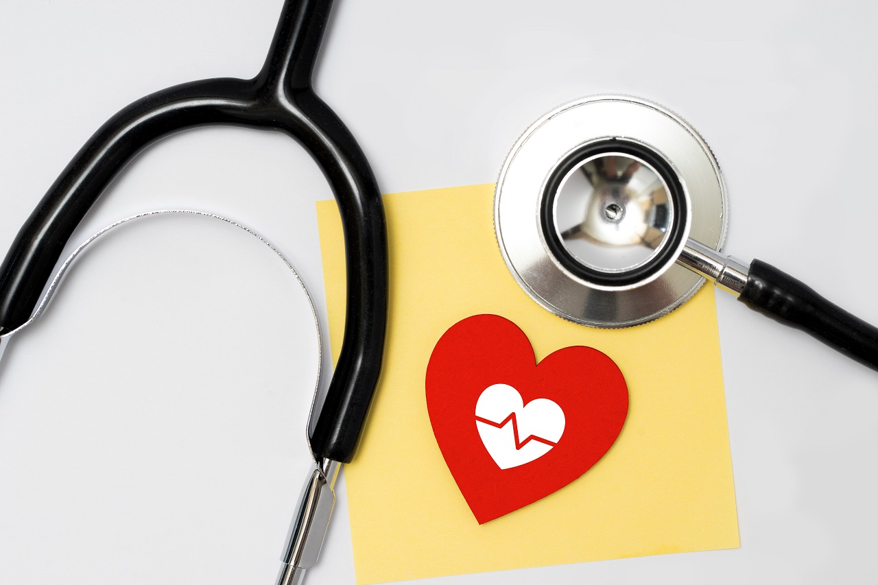 Stethoscope and paper cut out heart